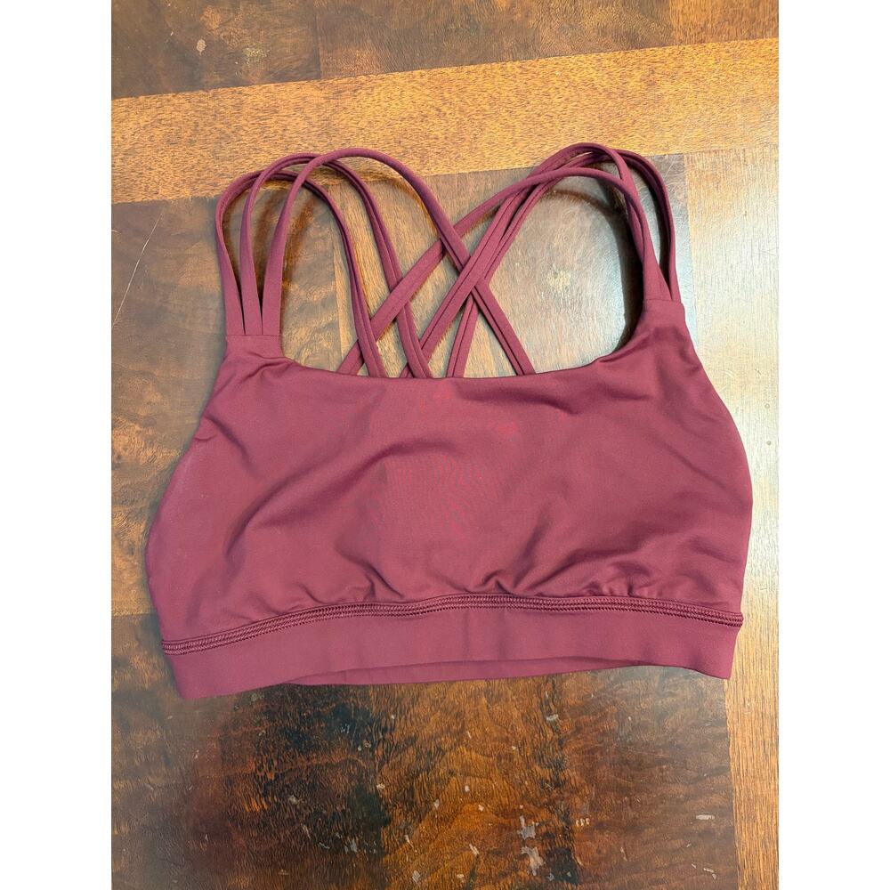 Lululemon Maroon Strappy Sports Bra Size 4 Preowned